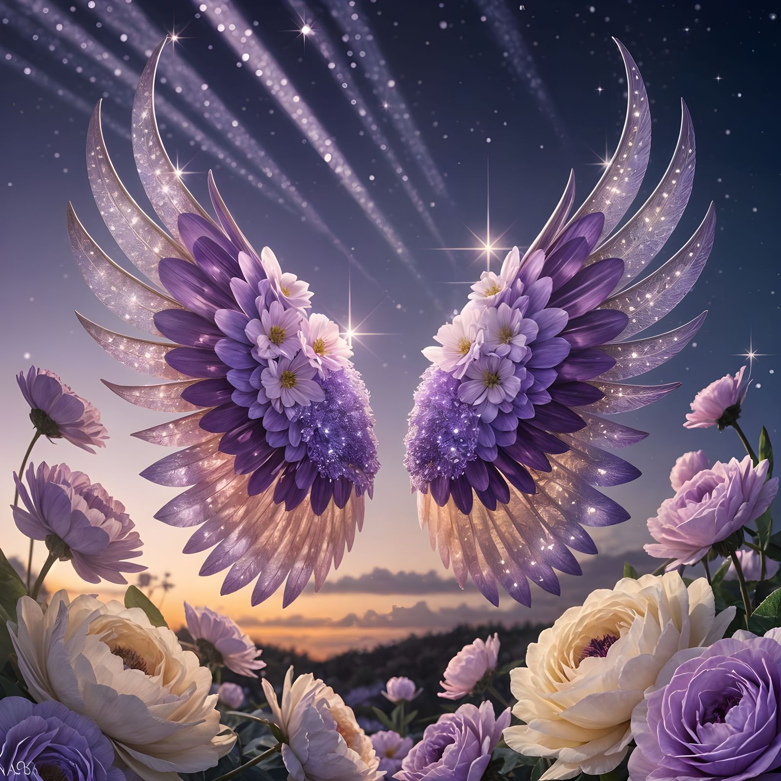 Amethyst Wings Shimmering in Twilight