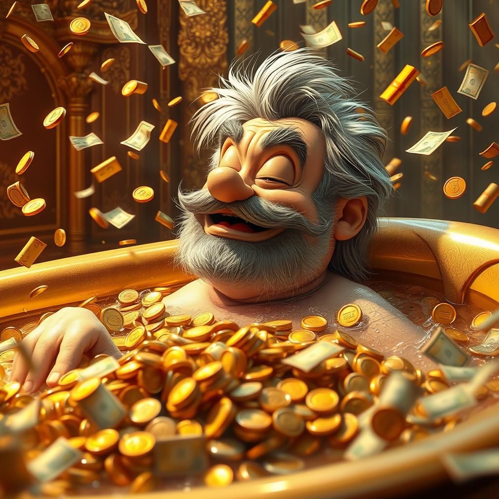 Scrooge McDuck Bathed in Money: Concept Art