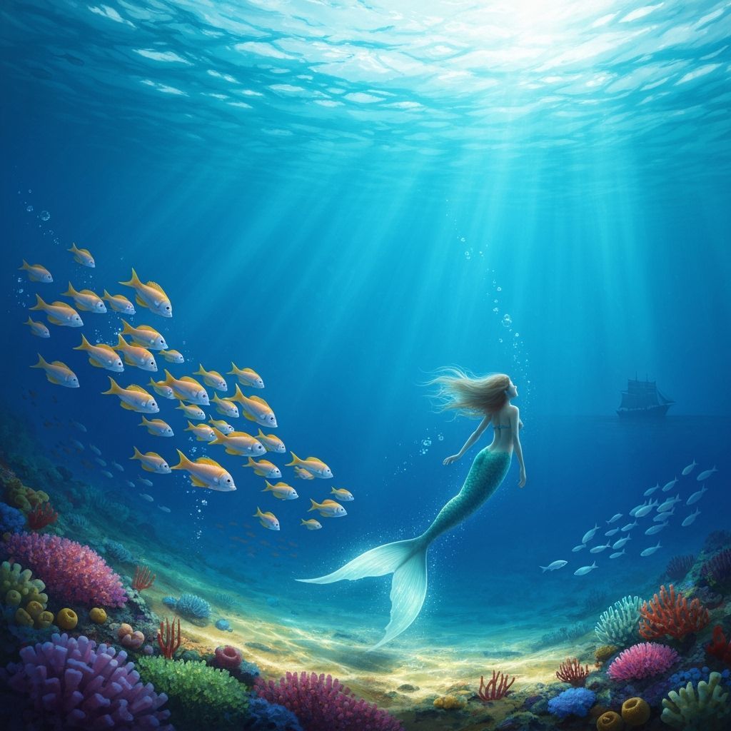 Vibrant Fish School in Ethereal Ocean, Digital Art