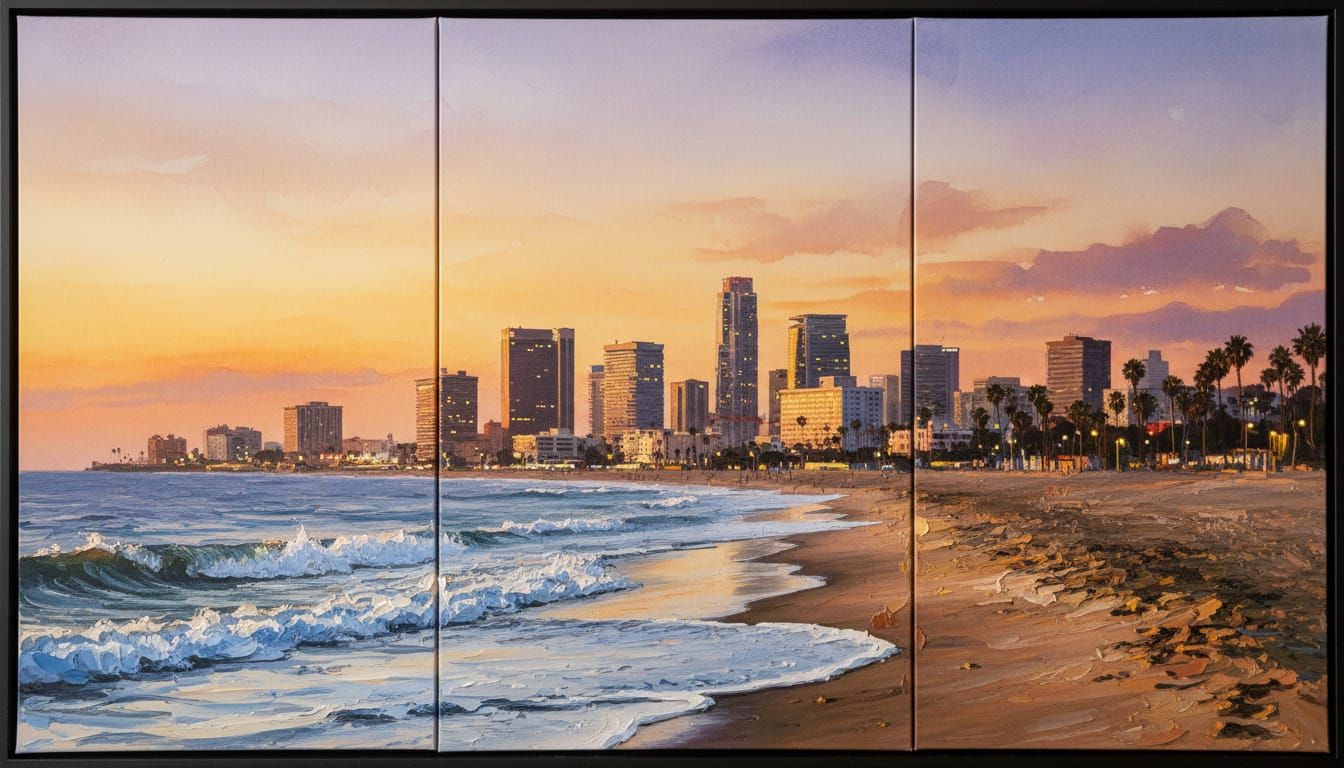 Los Santos Beach Sunset: Watercolor, Realistic, and Impasto ...