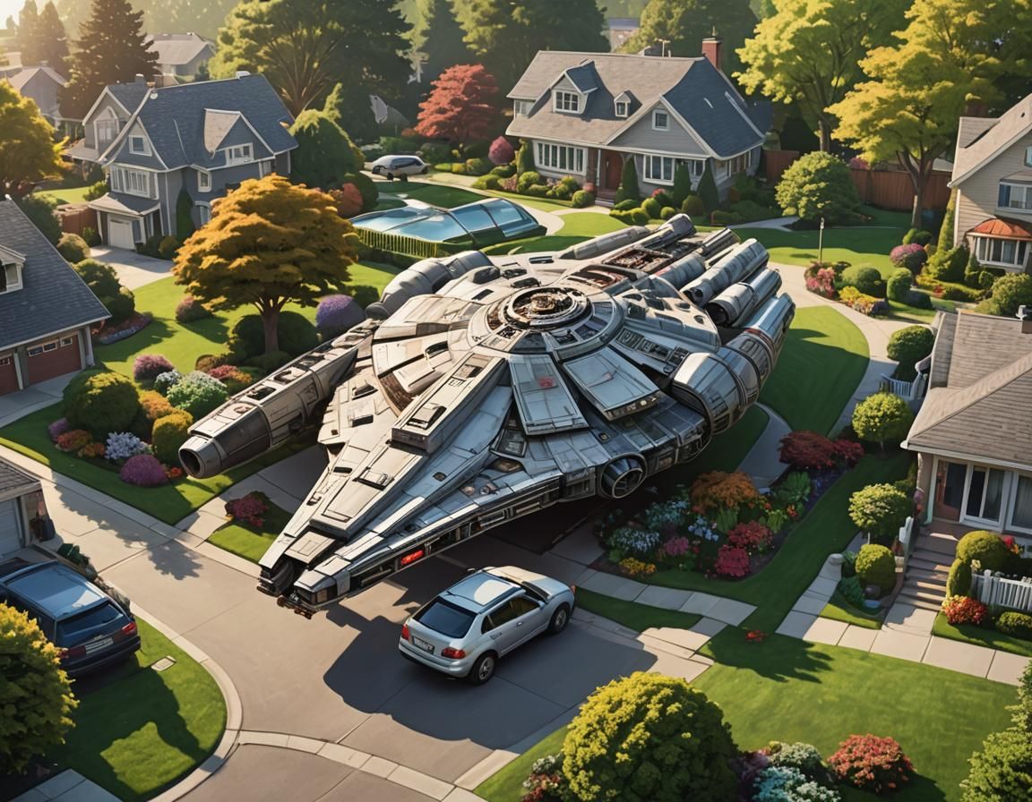 Millennium Falcon in Suburbia: Concept Art
