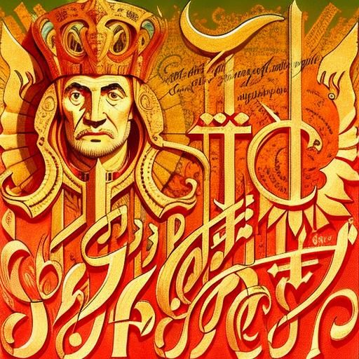 Calligraphic Typefaces and Symbols in Yellow and Gold