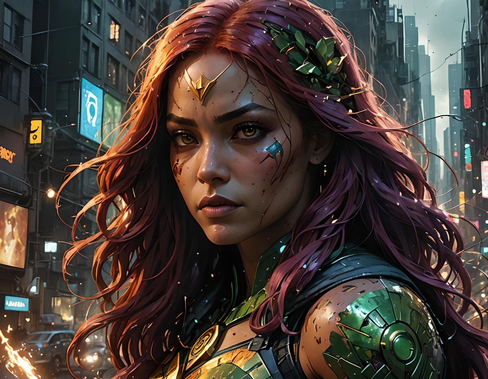 Starfire DC Comics Hyperdetailed Matte Painting