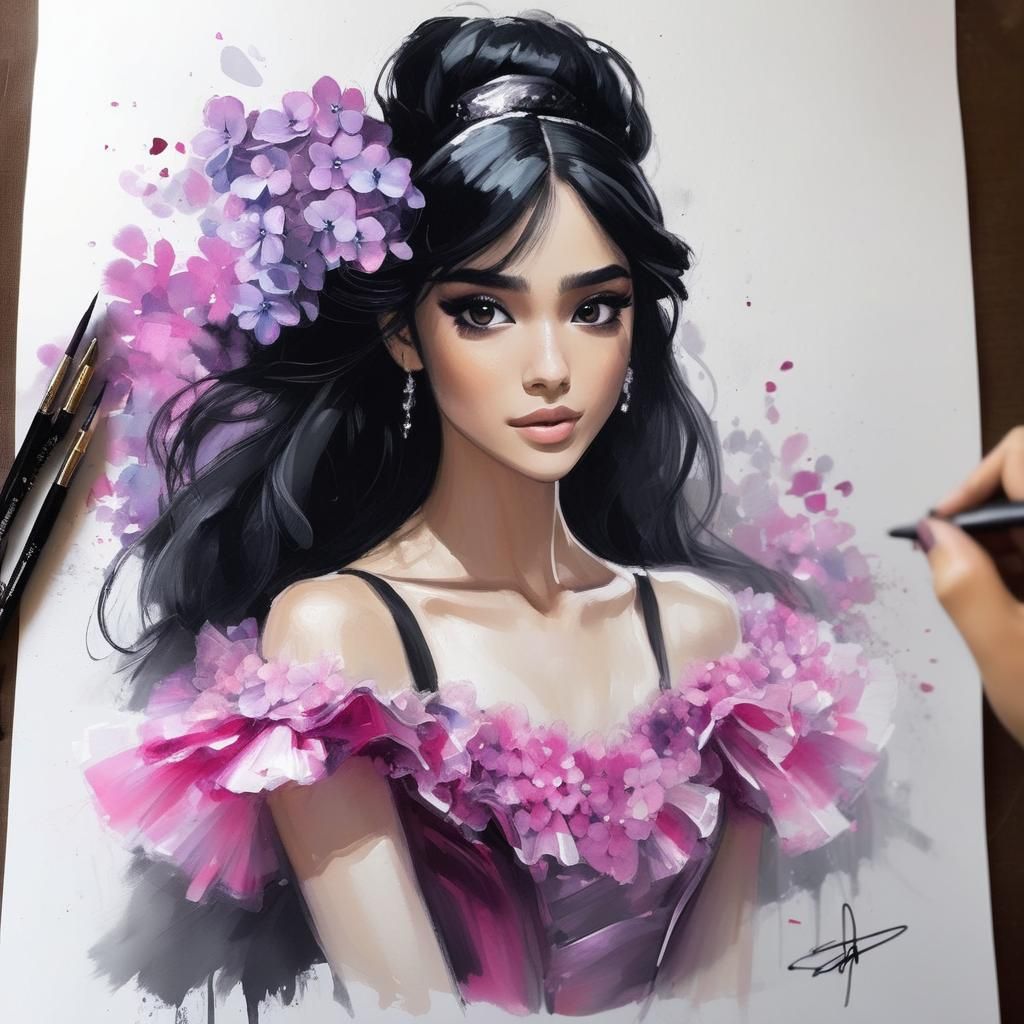 Anime Ballerina Portrait in Hyperdetailed Speedpaint Style