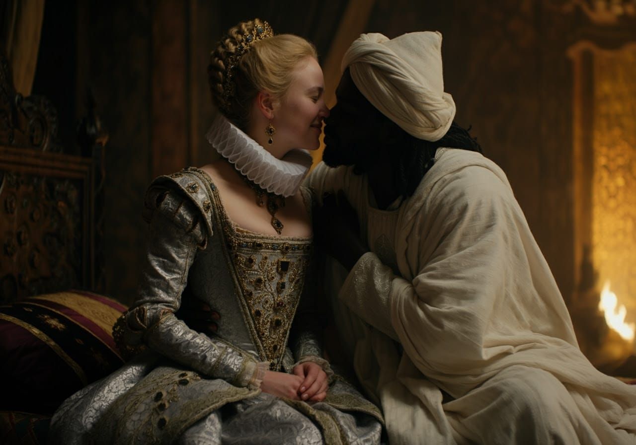 Passionate Kiss: Queen and Mansa in Baroque Style