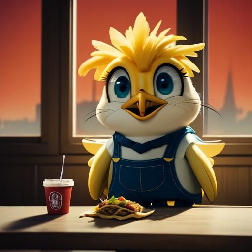 Tweety's Taco Tuesday Joy: A Cinematic Still