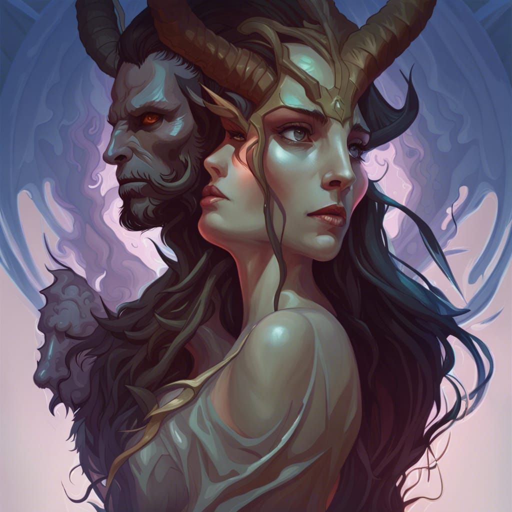 Baphomet Portrait in Hyperdetailed Artstation Style