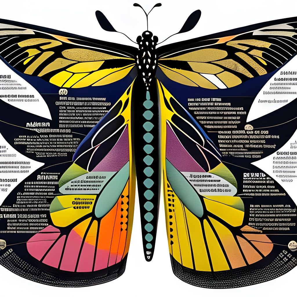 Butterfly Anatomy Diagram: Surreal Scientific Infographic