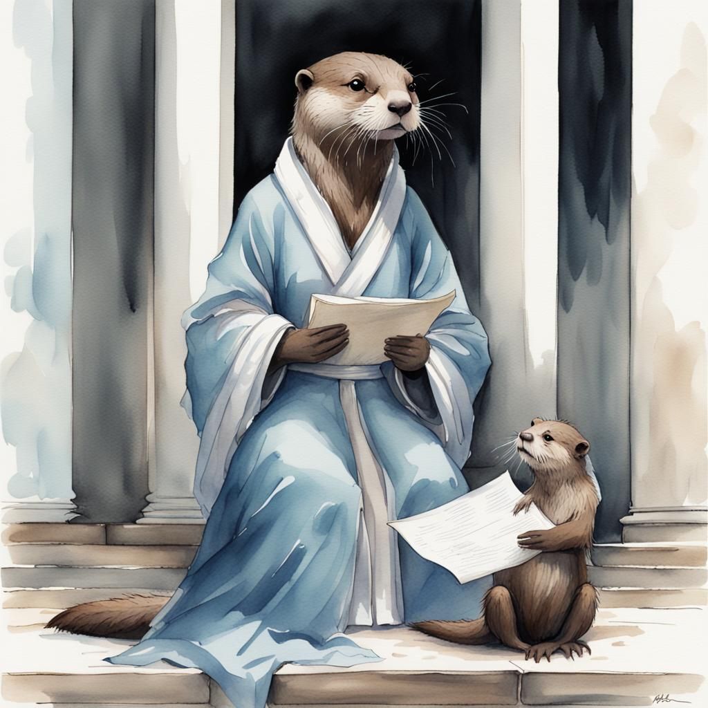Otter Priestess Concept Art in Watercolor