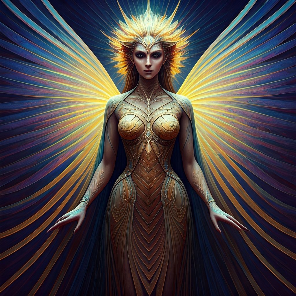 Mystical Iridescent Creature in Dreamlike Fantasy Setting