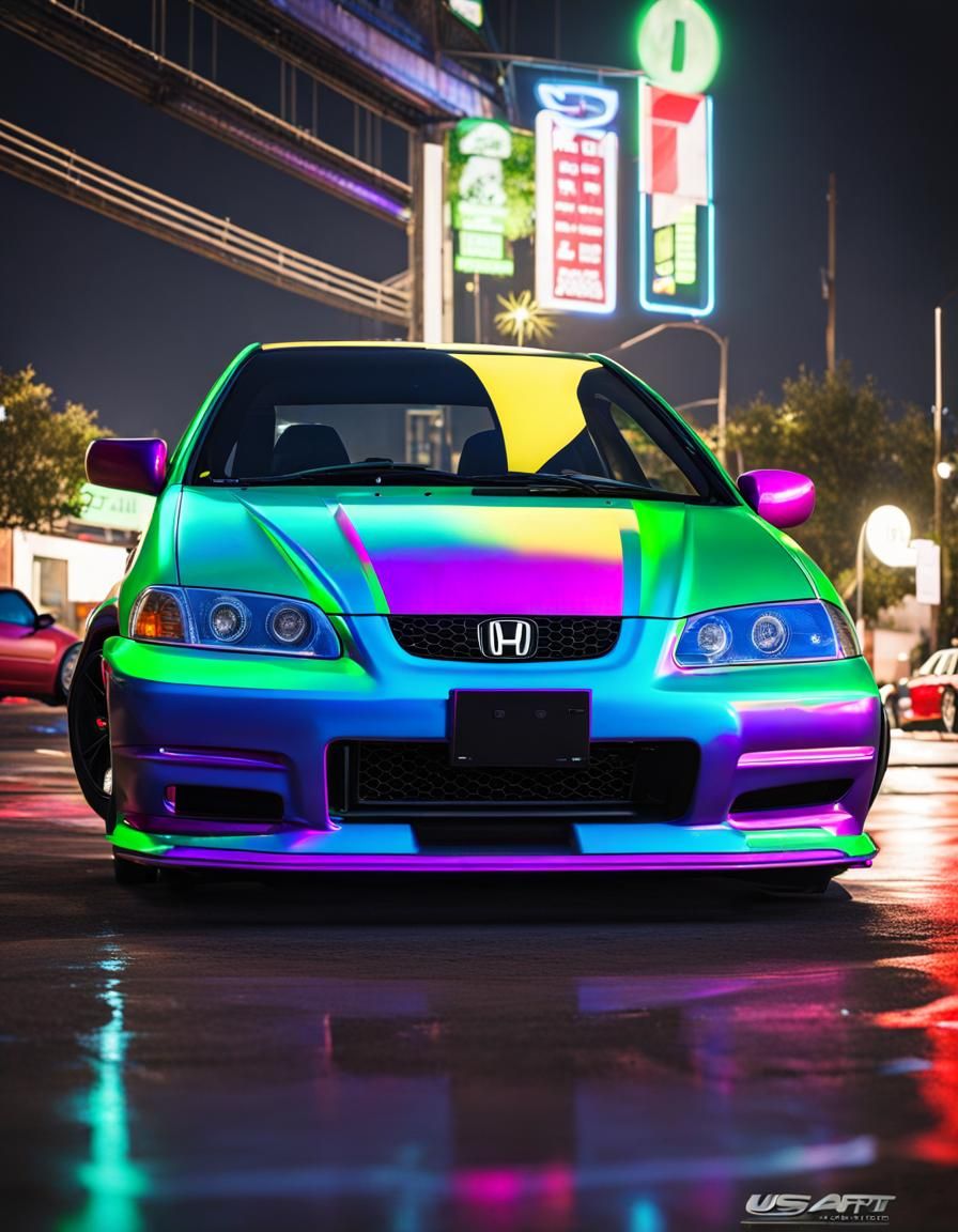 Neon 1999 Honda Civic Si Splash Art Unreal Engine