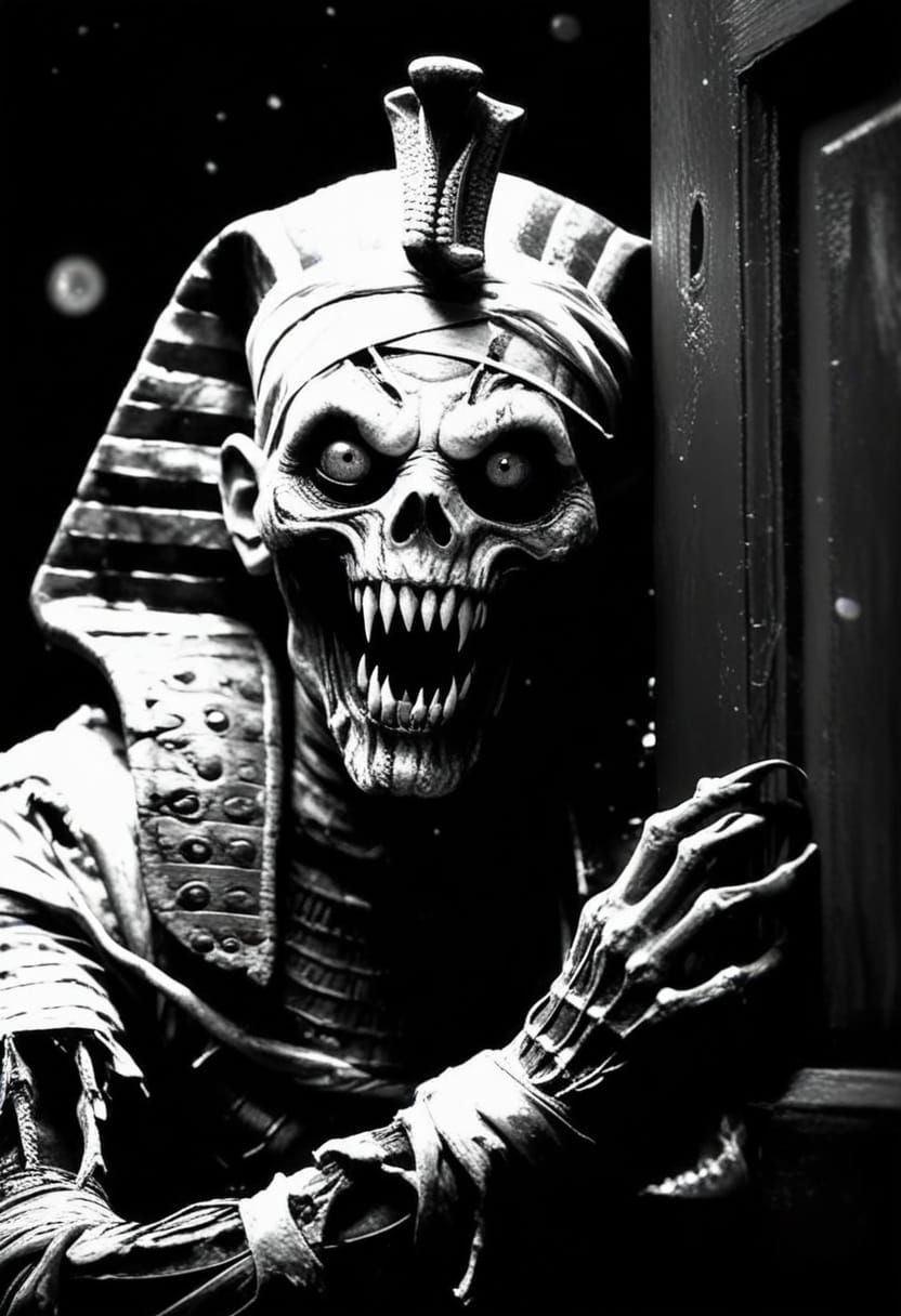 Film Noir Portrait of Nyarlathotep, the Black Pharaoh