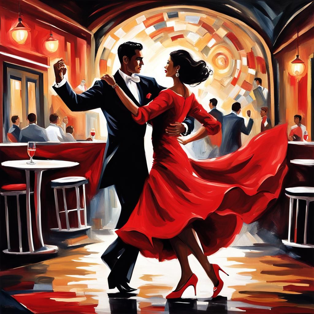 Fine Art Latin Dance in Night Cafe
