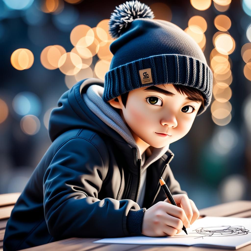 Chibi Boy with Beanie: Professional Photography