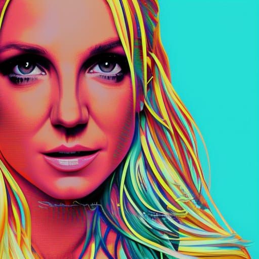 Britney Spears Portrait in Pop Art Style