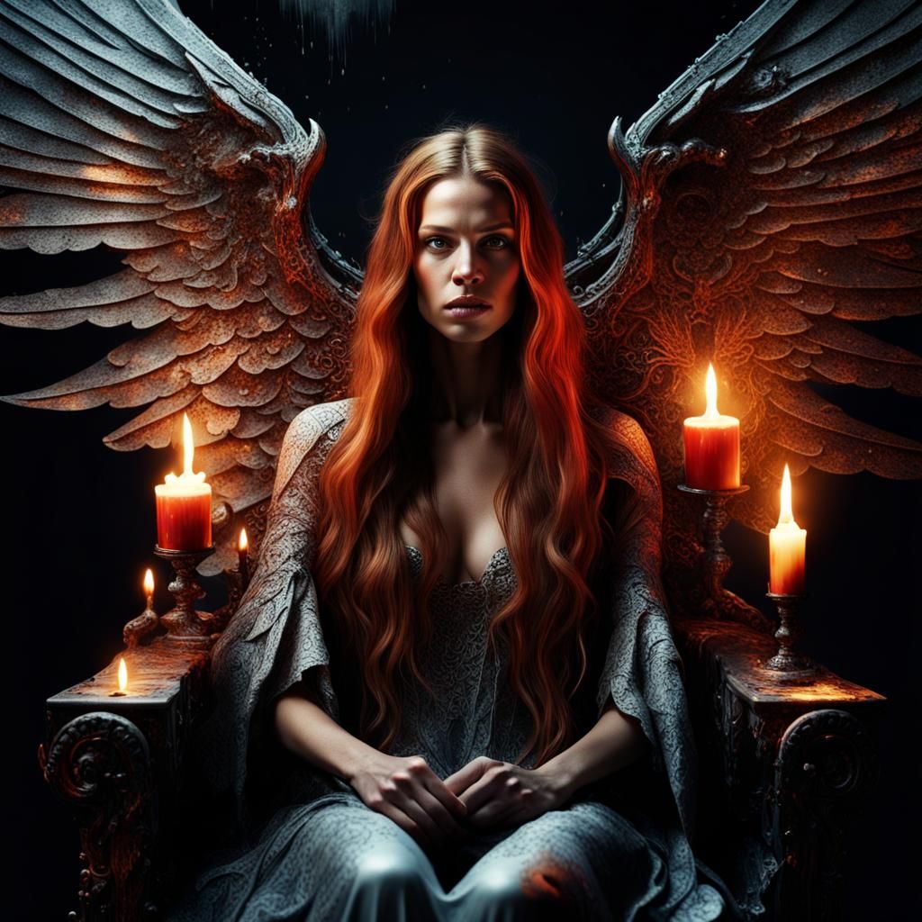 Demonic Woman Portrait in Dark Fantasy Style