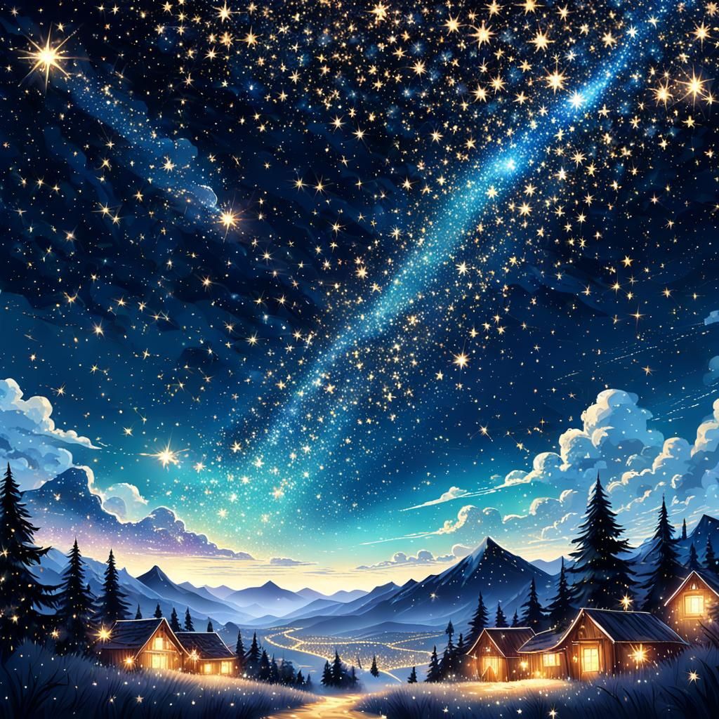 A Sparkling Sky Filled with Glittering Stars