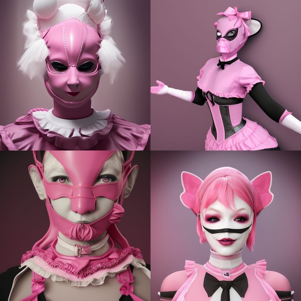 Pink Latex Figure in Detailed Matte Painting