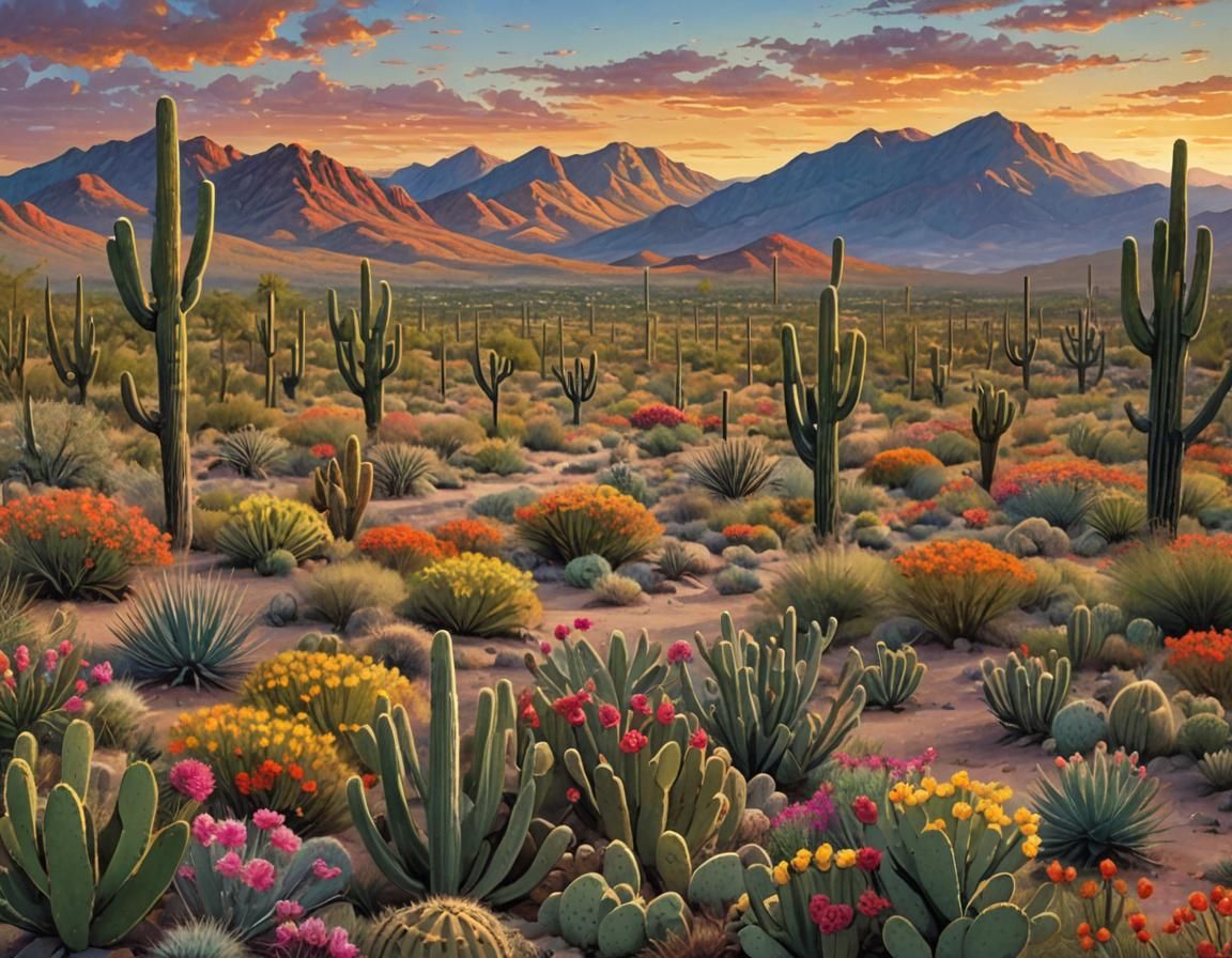 Vibrant Autumn Desert Landscape at Sunrise