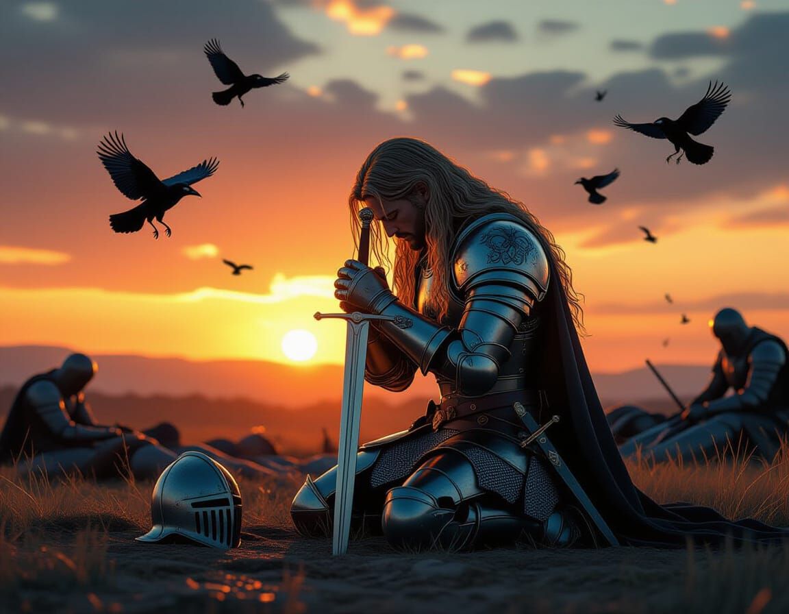 Knight in Prayer: A Hyperrealistic 3D Render