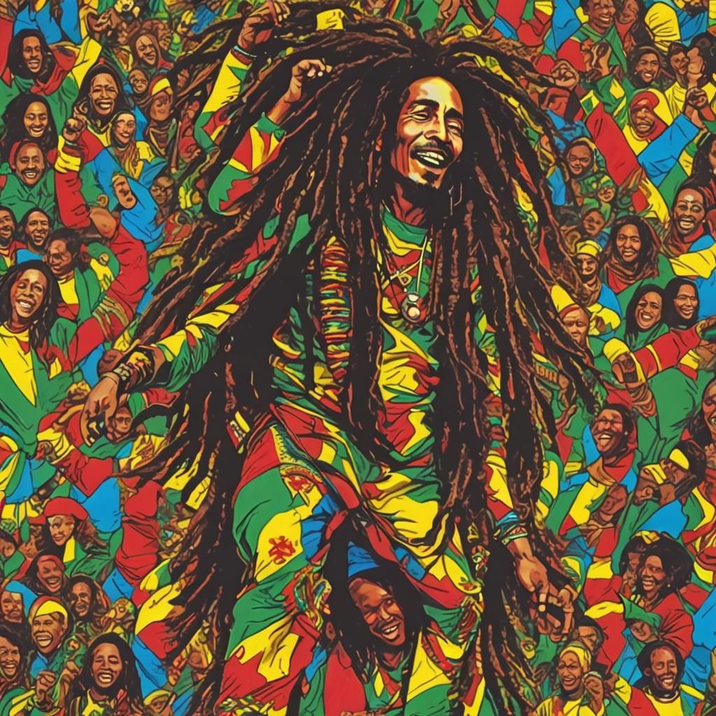 Vibrant Woman Dancing to Bob Marley Music