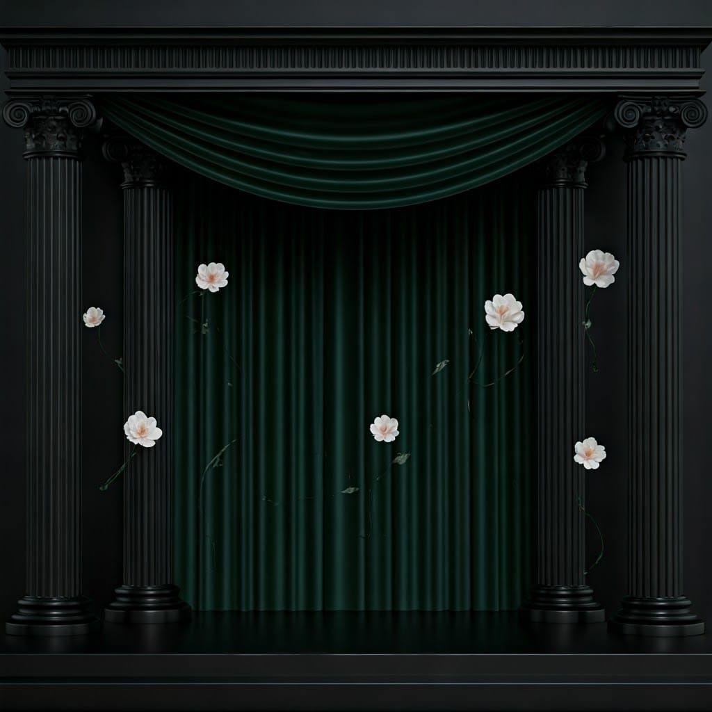 Opulent Baroque Backdrop with Velvet Curtain