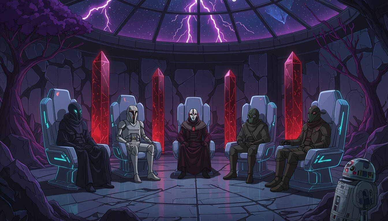 Alien Assembly in Cyberpunk Mineral Garden