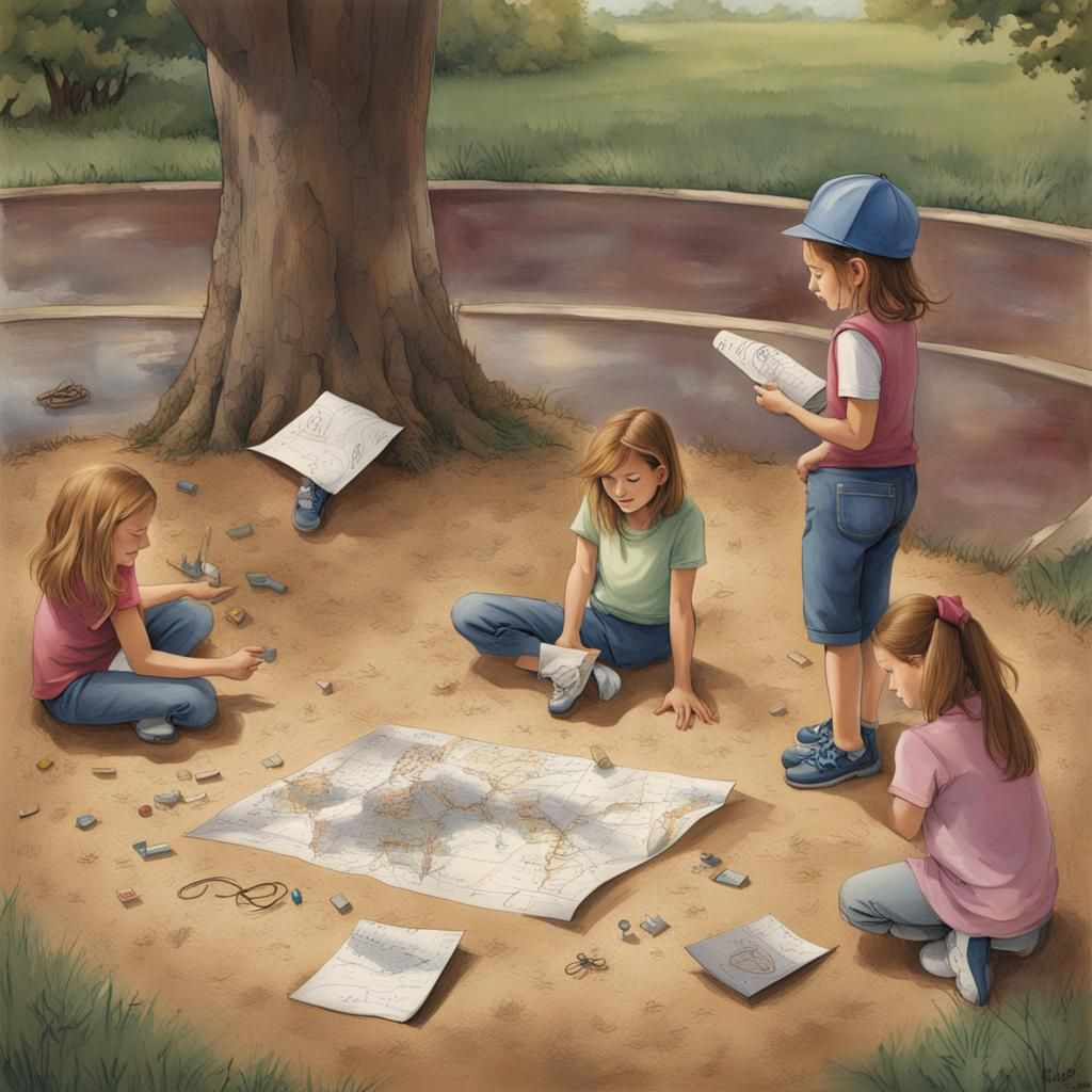 Children Bury a Time Capsule: Matte Painting