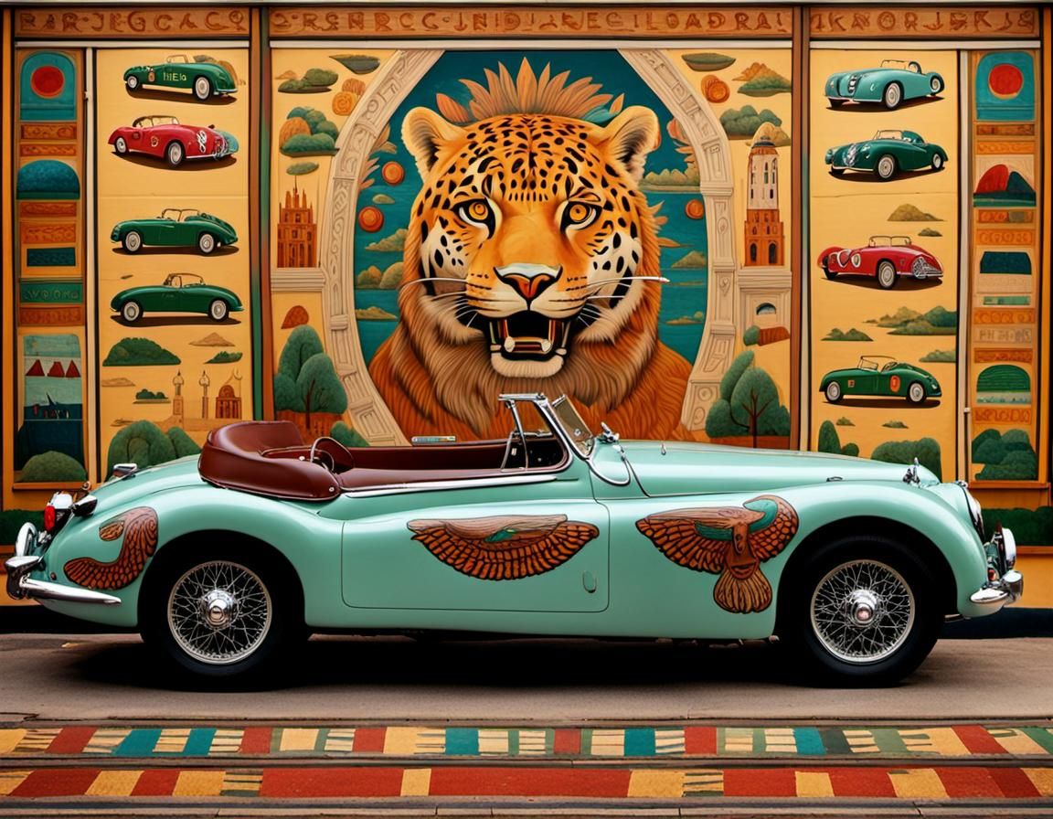 Retro Jaguar XK150 with Apache Art