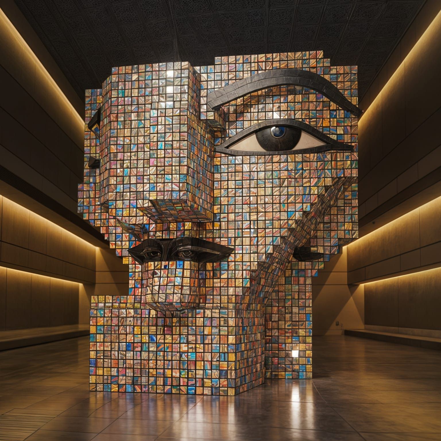 Modern Abstract Sculpture of Egyptian God Ra's Eye
