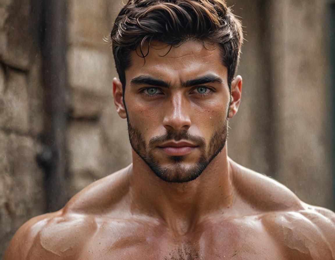 Striking Portrait of a Handsome Man with Heterochromia