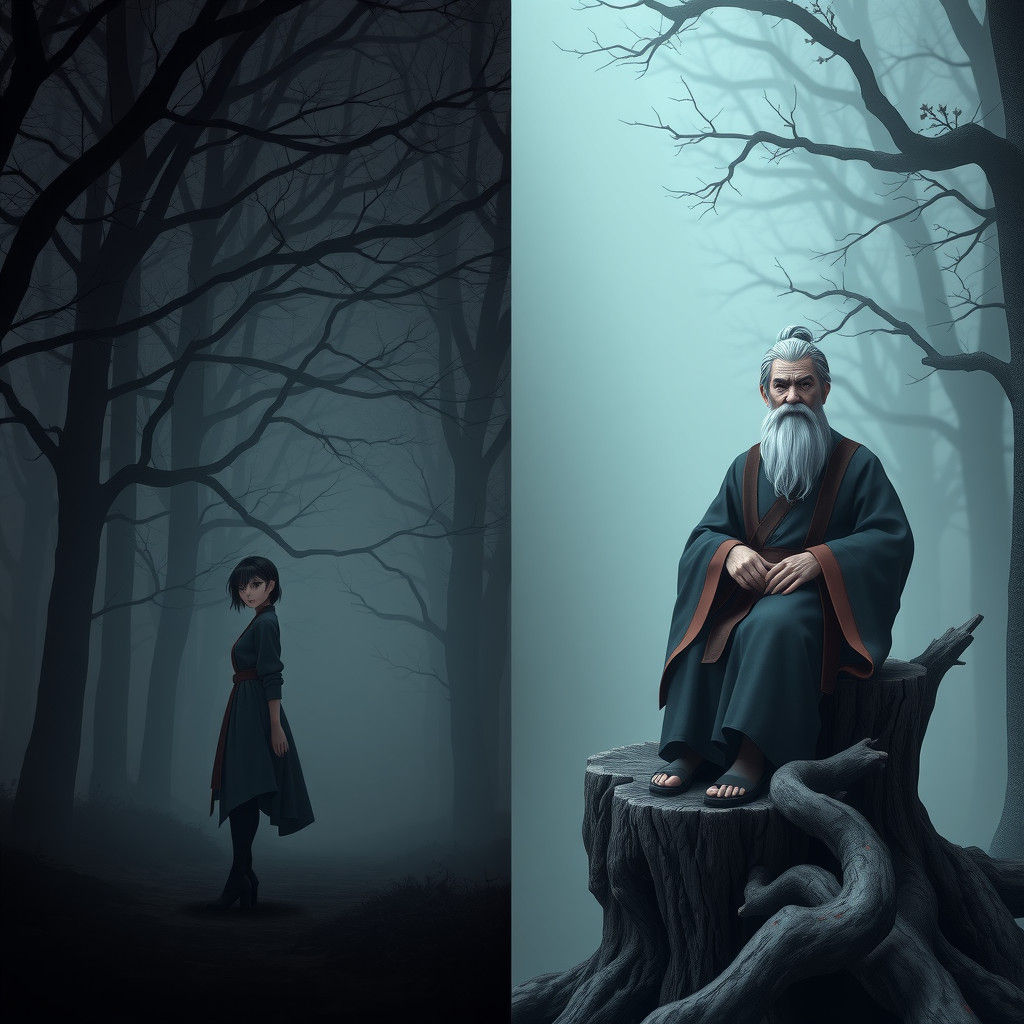 Mystical Forest Encounter in 3D Anime Art