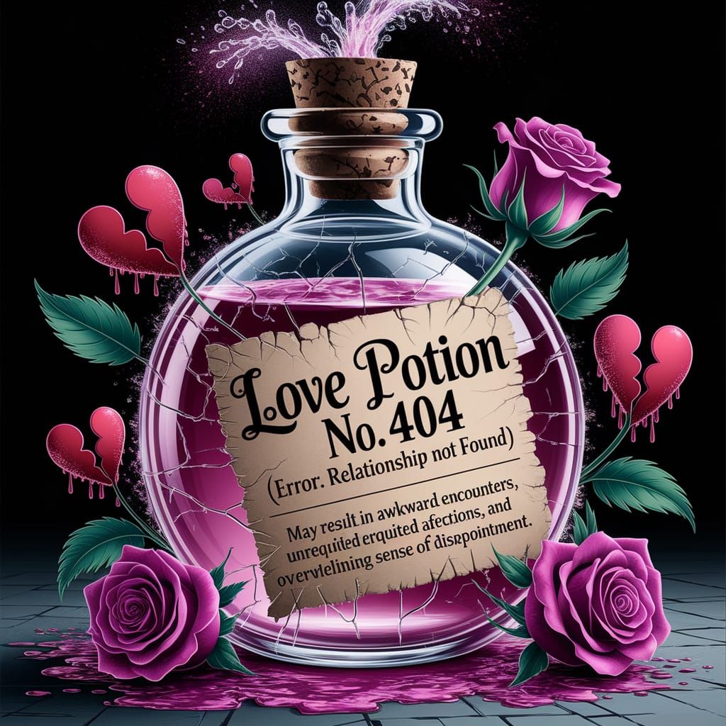Love Potion No. 404 in Dark Steampunk Style