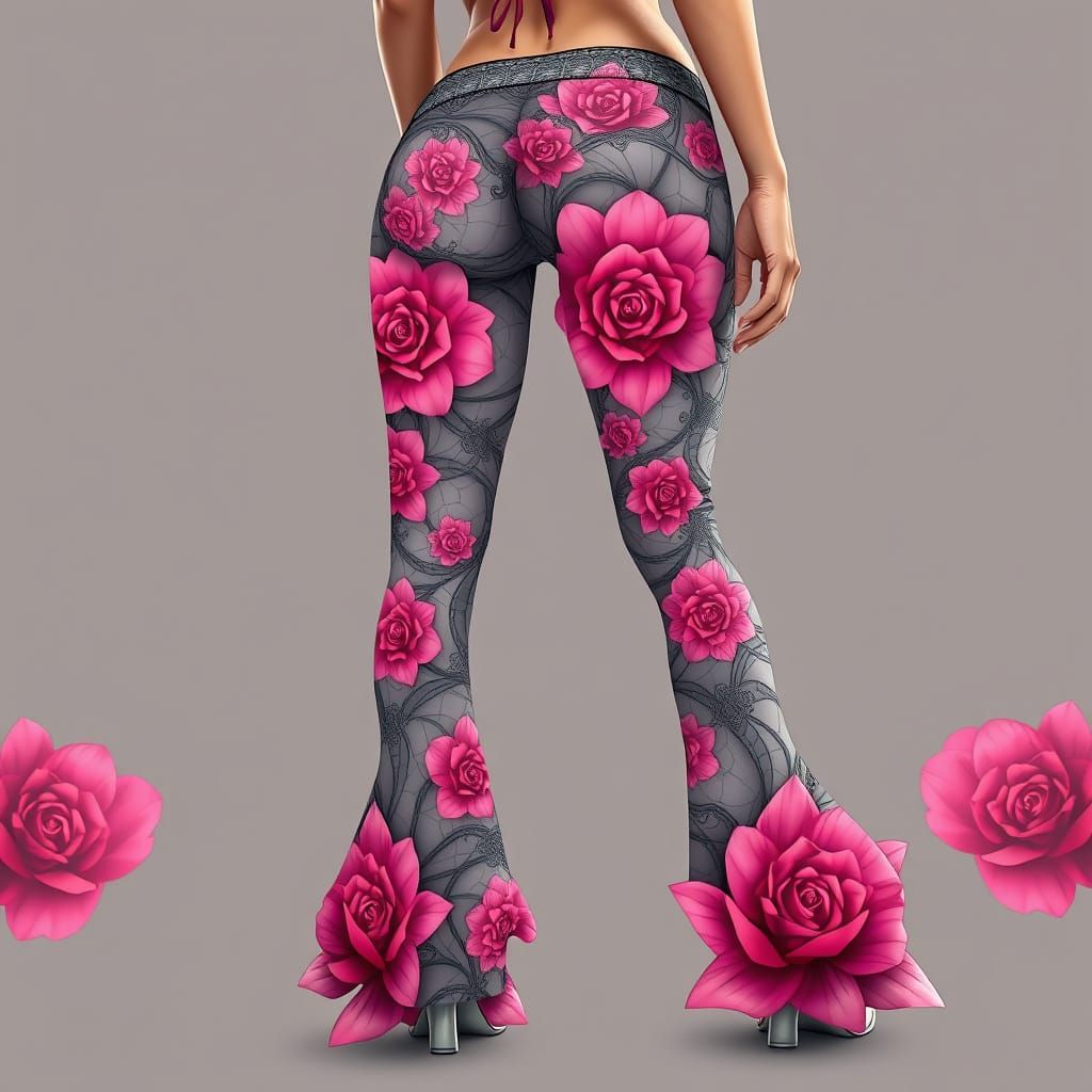 Rose Petal Pants: Abstract Vector Fractal Design