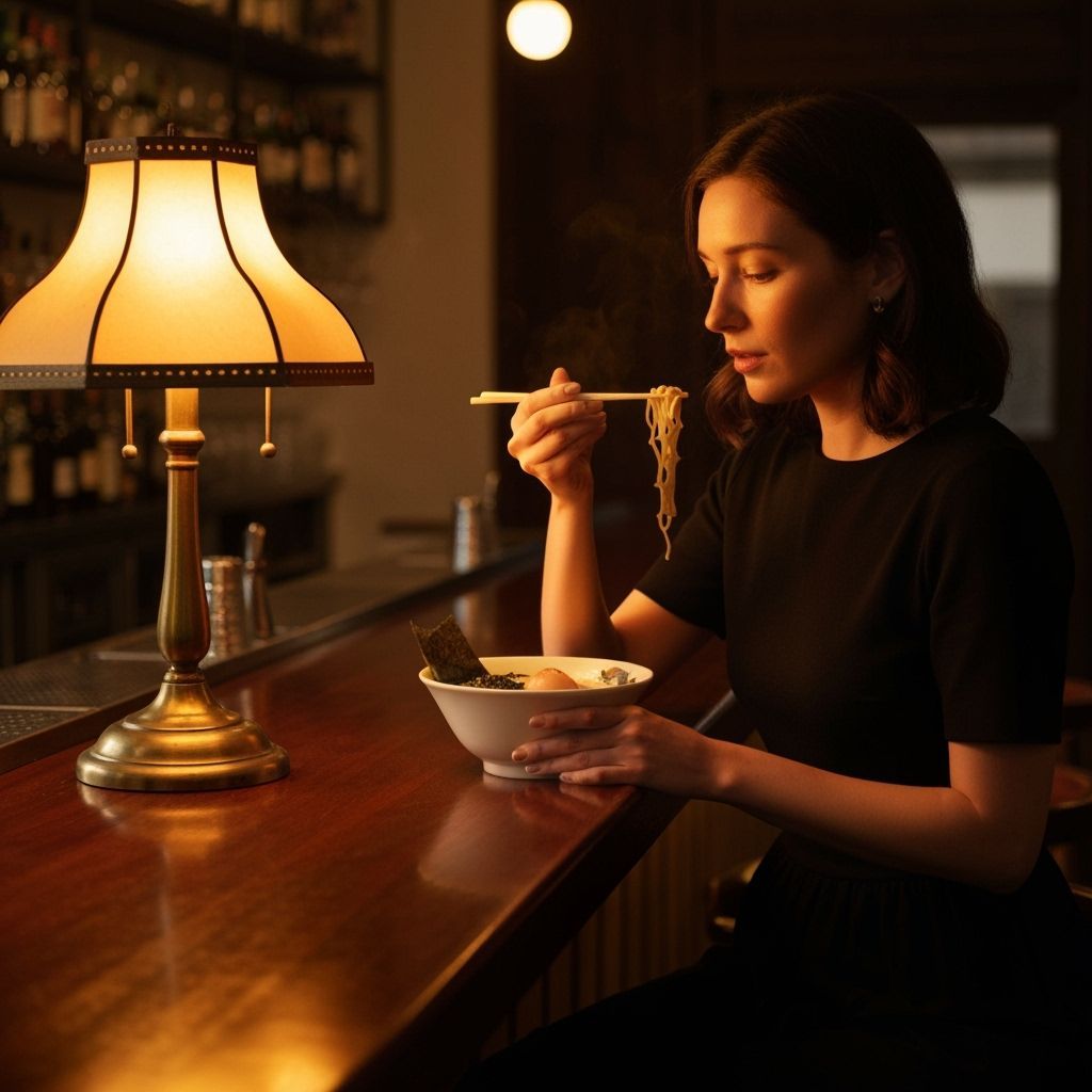 Ramen Double Exposure in Vintage Lighting
