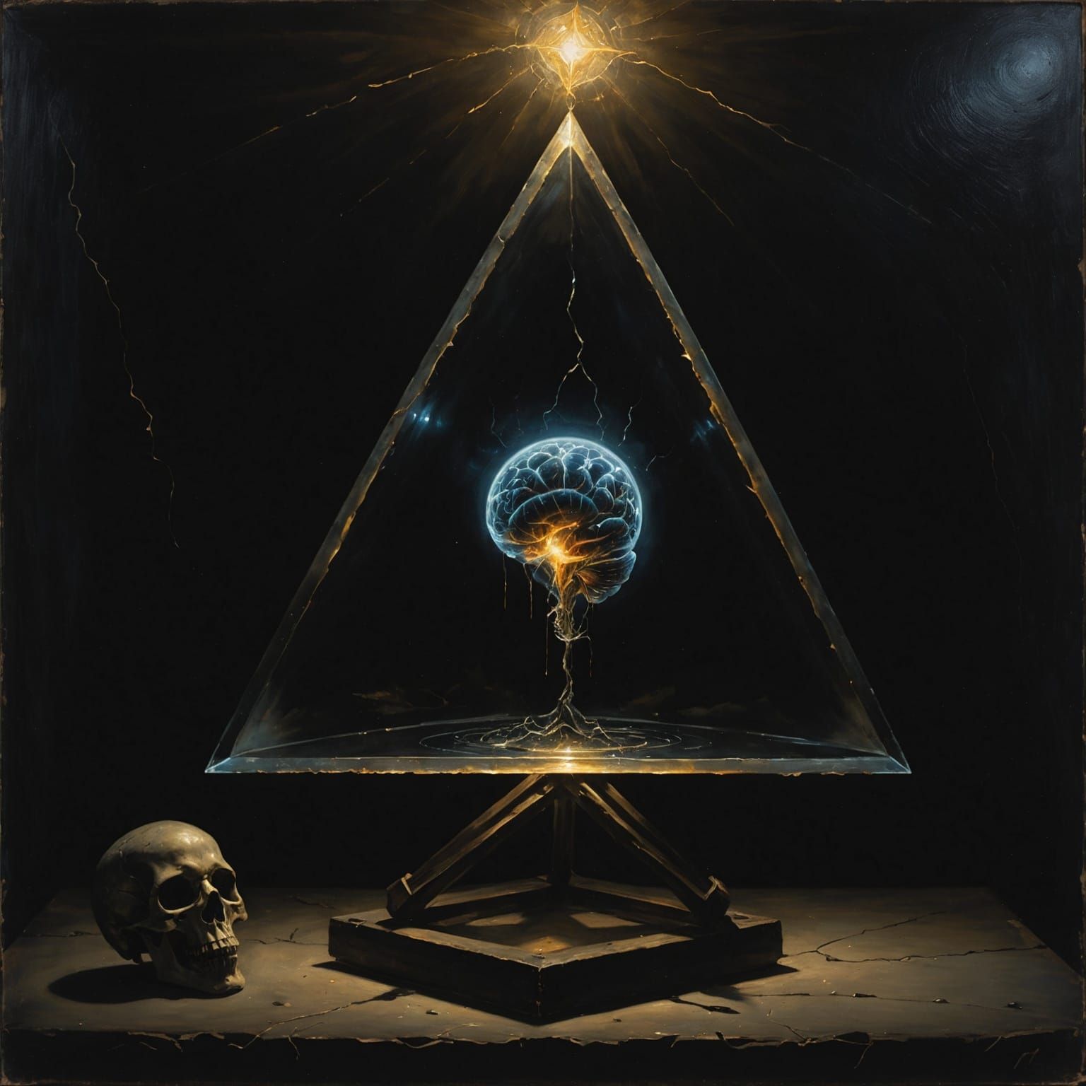 Mysterious, Glowing 'A' Shape in Dark Fantasy Film Still