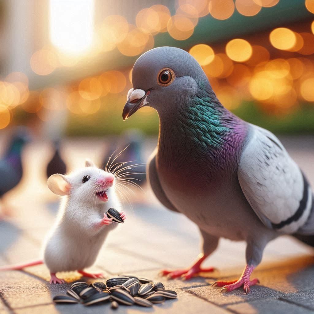 Pigeon and Mouse -friends from the streets