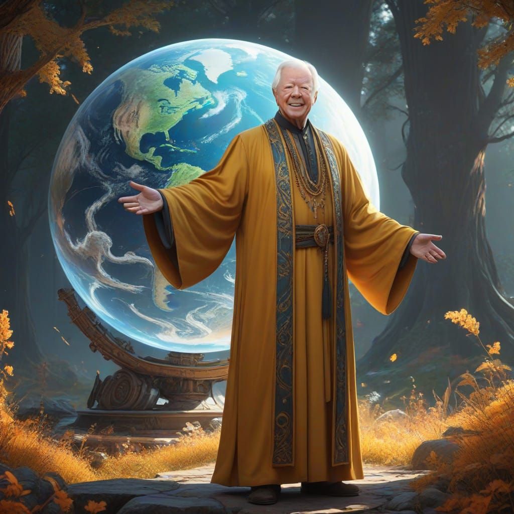 Majestic President Jimmy Carter, Ruler of Earth, in Golden R...
