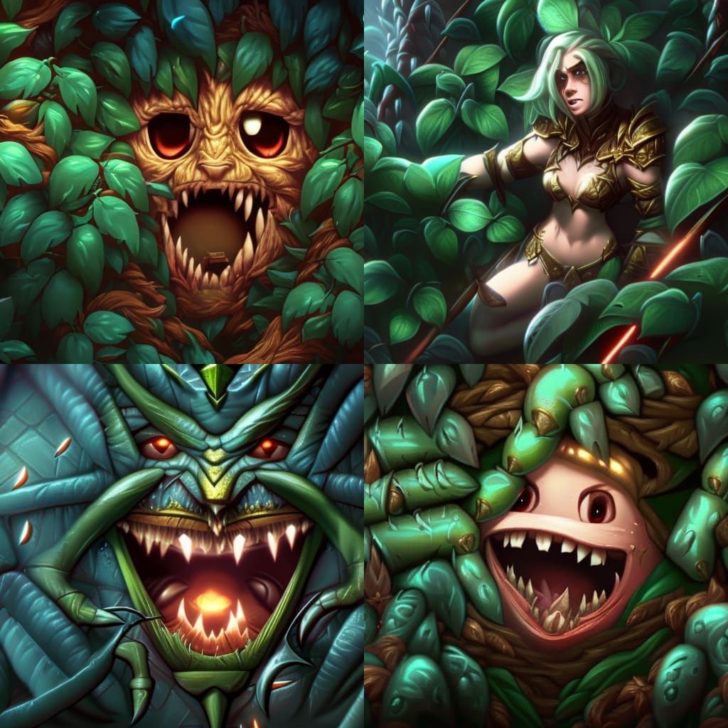 Hero Trapped in Vines: Dark Fantasy Concept Art