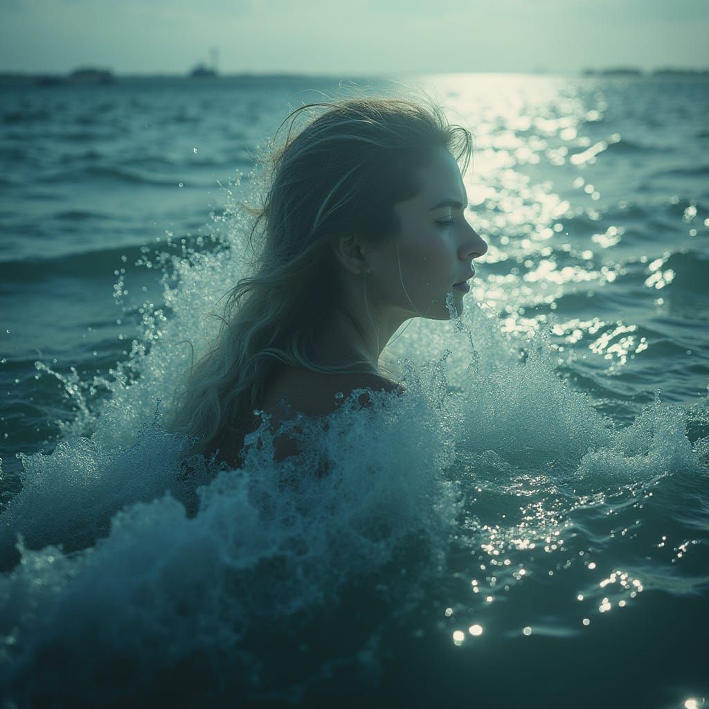 Mythical Sea Goddess Emerges from Human Form