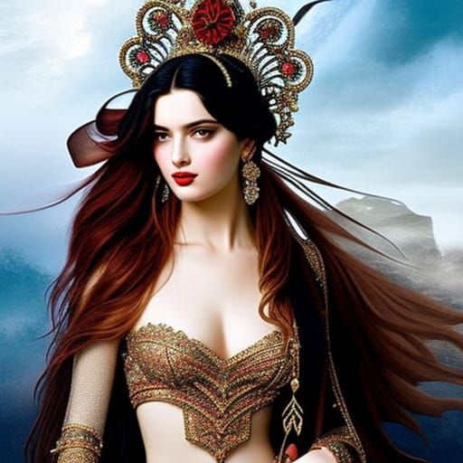 Glamorous Enchantress Portrait in Fantasy Art Style