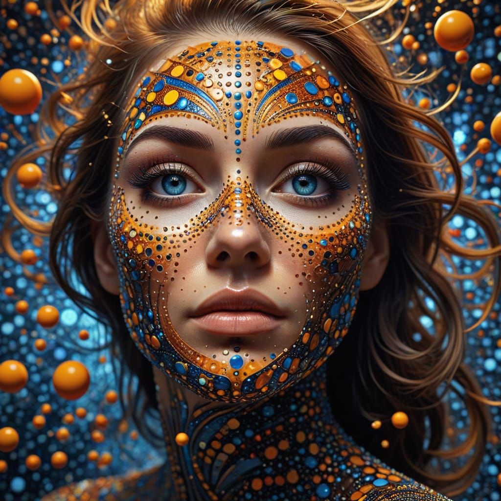 Mesmerizing Optical Illusion: Woman's Polka Dot Face