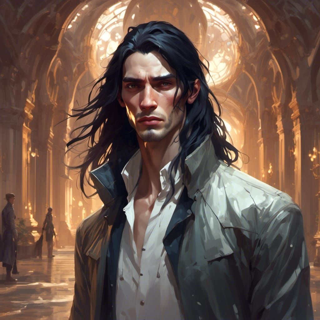 Portrait of a Lost Young Man in Hyperdetailed Style