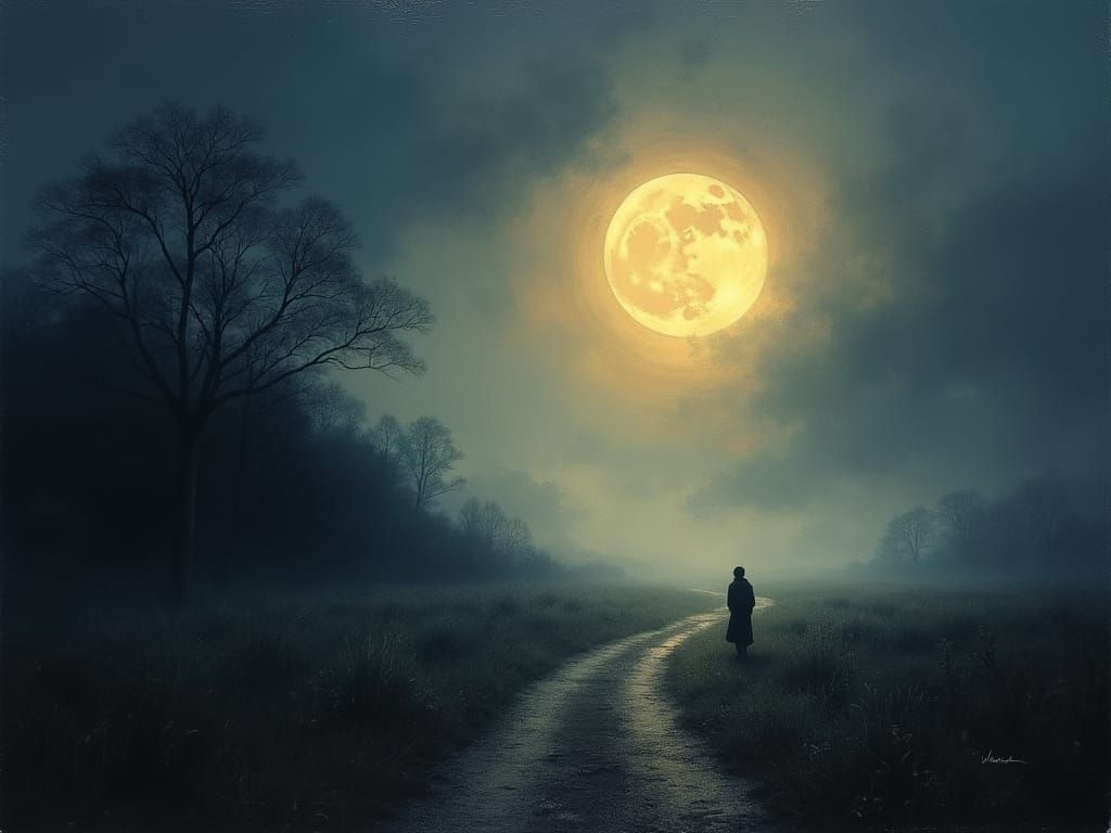Moonlit Journey Through the Mystical Landscape