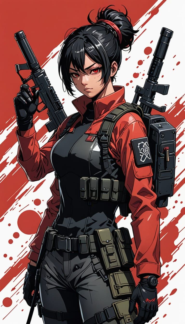 Glowing Mercenary in Tactical Suit