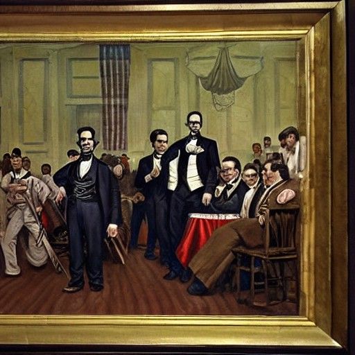Lincoln's Last Match: An Oil Painting