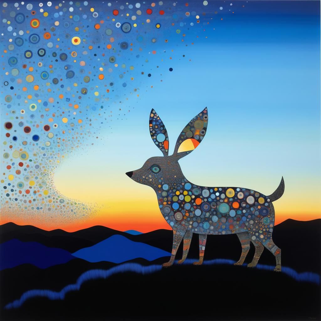 Abstract Sunrise Inspired by Mid-Century Modern Art