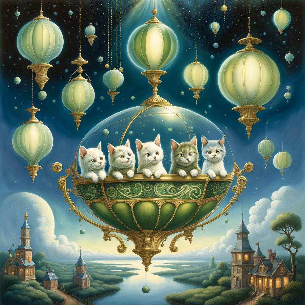 Peas in a Pod: Hyperdetailed Art Nouveau Painting