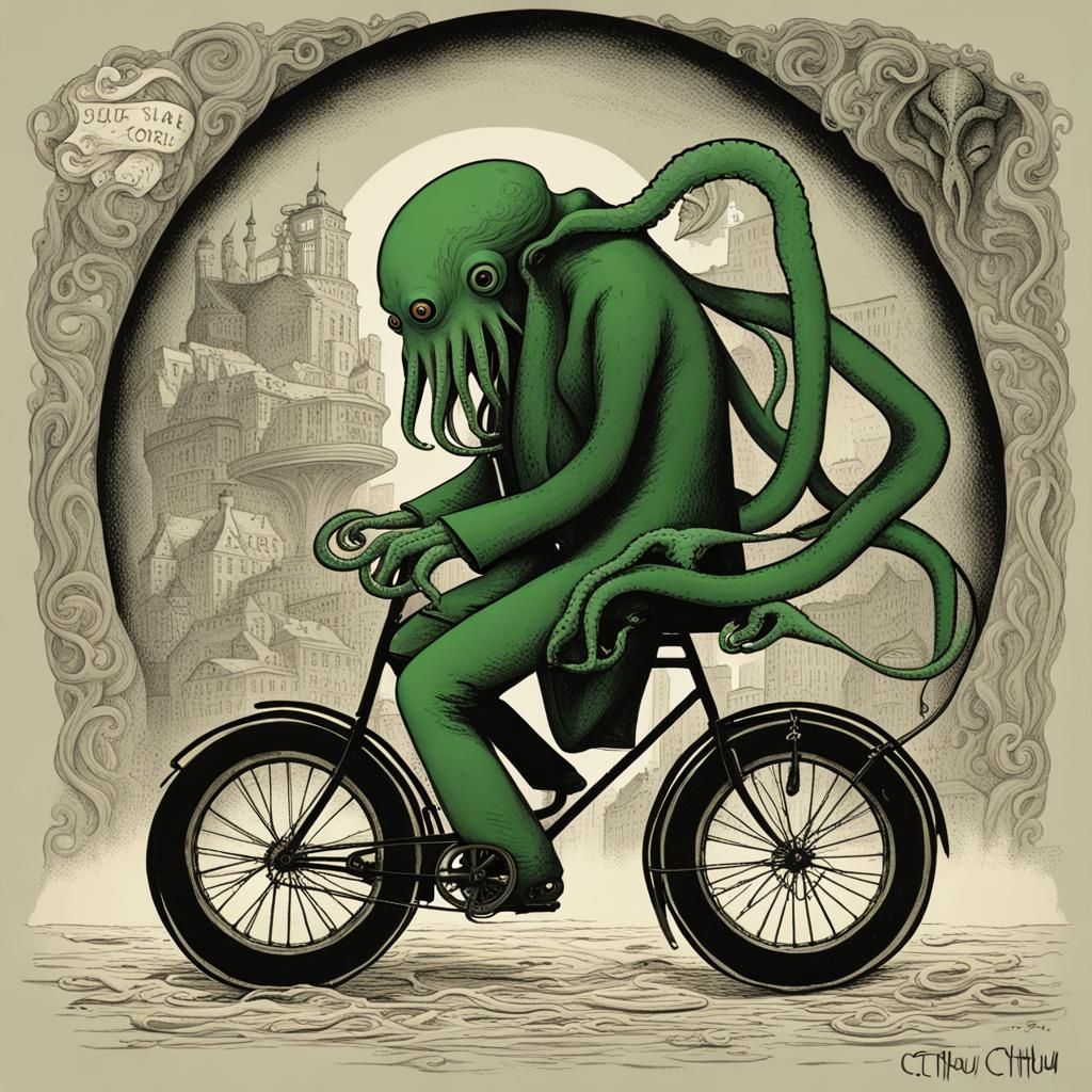 Cthulhu Commuting by Bicycle