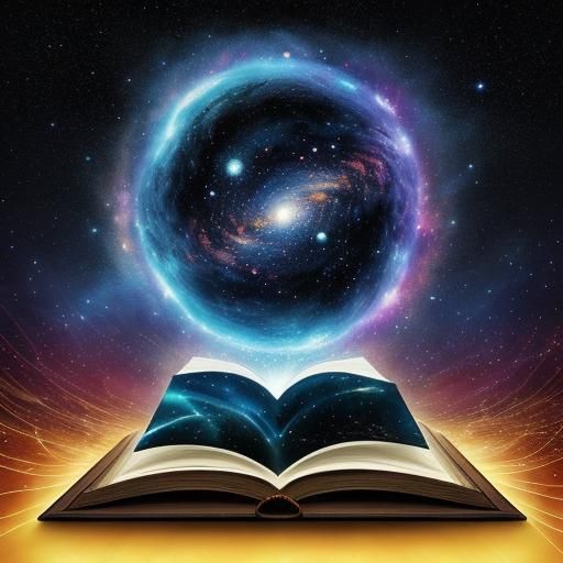 Life Bursts From Book: A Cosmic Digital Art